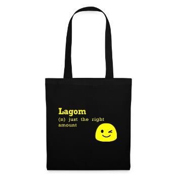 Lagom juste la bonne quantité de cadeau suédois - Sac en tissu - noir - Devant