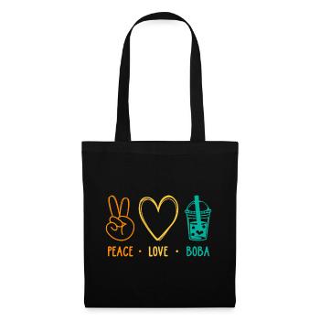 Peace Love Boba Graphic Tea Lover Tea Drinker Bubb - Stoffbeutel - Schwarz - Vorne