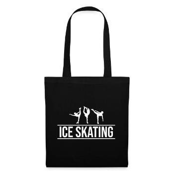 Retro Graphic Ice Skating Figure Skater Ice Skater - Stoffbeutel - Schwarz - Vorne