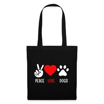 Frieden Liebe Hunde - Stoffbeutel - Schwarz - Vorne