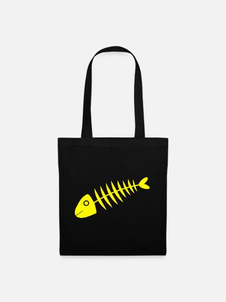 Poisson jaune Poisson comique - Sac en tissu - noir