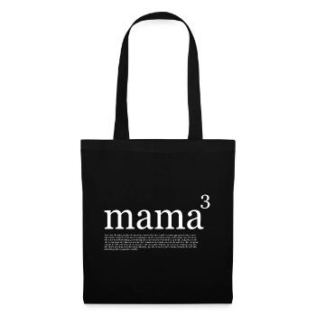 Mama hoch 3 Mama Definition Muttertag - Stoffbeutel - Schwarz - Vorne