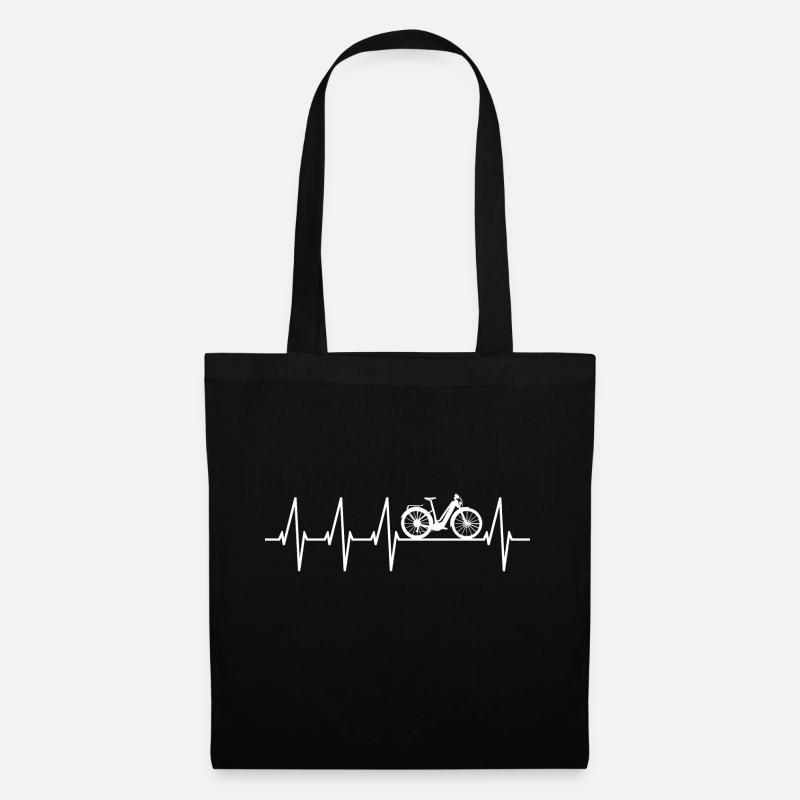 Ebike Heartbeat Bicycle Battery Passion E-Bike - Tote Bag - black