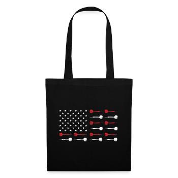 USA Graphic Dart Player Darts Dartboard Bullseye T - Tote Bag - black - Front