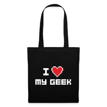 J’aime mon geek - Sac en tissu - noir - Devant