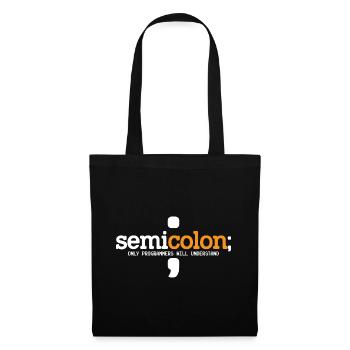Semicolon Only Programmers Will Understand Coder N - Stoffbeutel - Schwarz - Vorne