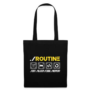 Routine Eat Sleep Code Repeat Software Developer C - Stoffbeutel - Schwarz - Vorne