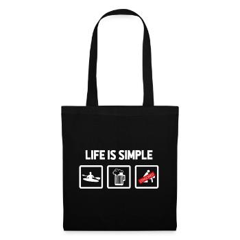 Life Can Be Simple Just Add Water Kayaking Paddle - Stoffbeutel - Schwarz - Vorne
