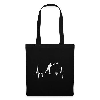 Cornhole Heartbeat Cornhole Sports Lustiges Cornhole - Stoffbeutel - Schwarz - Vorne