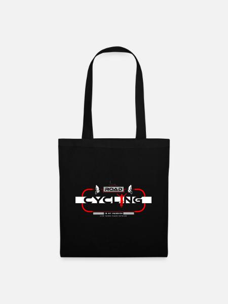 Road bike, cycling, bicycle, bike - Tote Bag - black
