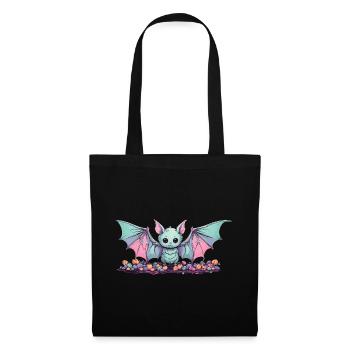 Pastel Gothic Bat Kawaii Halloween Design - Tote Bag - black - Front