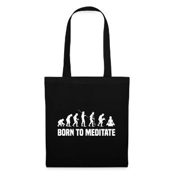 Evolution Graphic Meditating Meditation Yin Yang Z - Stoffbeutel - Schwarz - Vorne