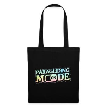 Paragliding Mode On Parachute Paraglider Skydiving - Stoffbeutel - Schwarz - Vorne