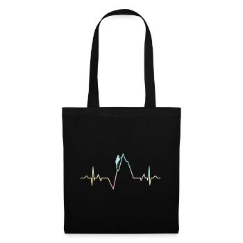 Ecg Heartbeat Graphic Bouldering Mountaineering Bo - Stoffbeutel - Schwarz - Vorne