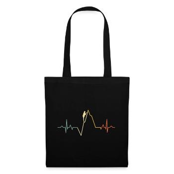 Ecg Heartbeat Graphic Bouldering Mountaineering Bo - Stoffbeutel - Schwarz - Vorne