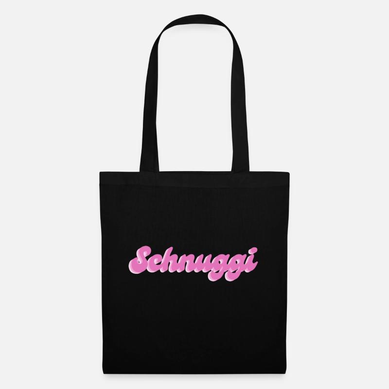Schnuggi in rosa - Stoffbeutel - Schwarz