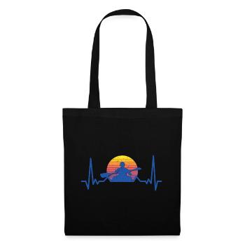 Heartbeat Graphic Kayaking Canoe Rowing Rower Padd - Stoffbeutel - Schwarz - Vorne