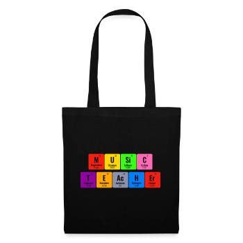 Periodisches System der Elemente Musiklehrer Klasse M - Stoffbeutel - Schwarz - Vorne