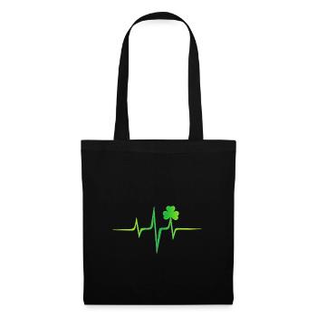 Battements de Coeur Irlandais Pulse Trèfle St. Patricks Day - Sac en tissu - noir - Devant