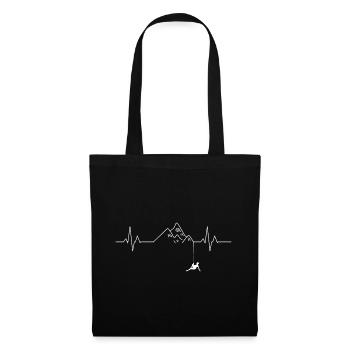 Ecg Heartbeat Graphic Bouldering Mountaineering Bo - Stoffbeutel - Schwarz - Vorne