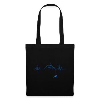 Ecg Heartbeat Graphic Bouldering Mountaineering Bo - Stoffbeutel - Schwarz - Vorne