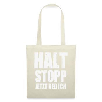 HALT STOPP - Stoffbeutel - Natur - Vorne
