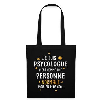 Psychologue cadeau drôle femme psychologie psy - Sac en tissu - noir - Devant