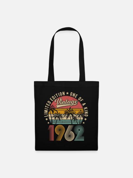 Millésime 1962 Vintage Rétro Anniversaire Cadeau - Sac en tissu - noir