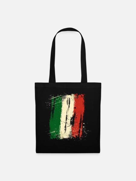 Drapeau italien vintage drapeau italien look usé - Sac en tissu - noir