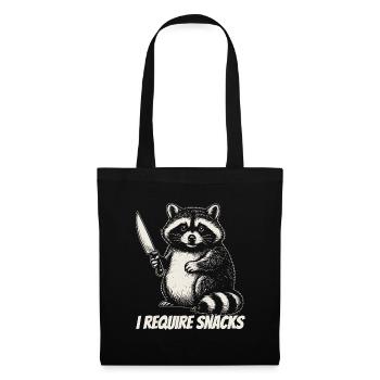 Hungry Raccoon Meme – I Need Snacks - Tote Bag - black - Front