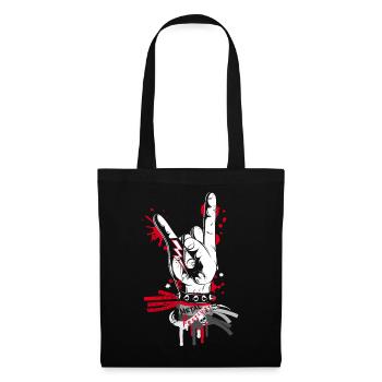 Metal and rock hand sign - Tote Bag - black - Front