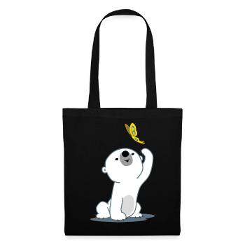 Cute Cartoon Polar Bear Cub by Cheerful Madness!! - Tote Bag - black - Front