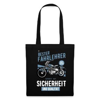 Fahrschullehrer Shirt Motorrad Geschenkidee - Stoffbeutel - Schwarz - Vorne