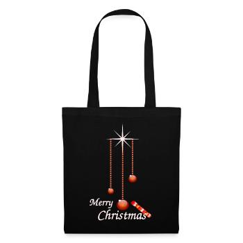 Weihnachtskugeln mit Bonbon - Stoffbeutel - Schwarz - Vorne