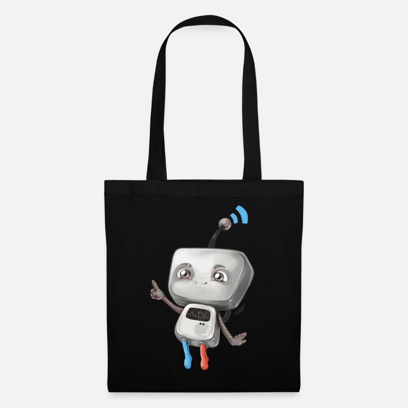 Petit robot - Sac en tissu - noir
