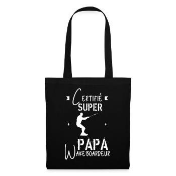 Super papa Wakeboardeur - Sac en tissu - noir - Devant