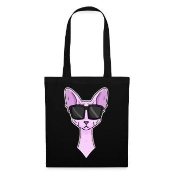 Cool cat with sunglasses - cat breed Sphynx - Tote Bag - black - Front