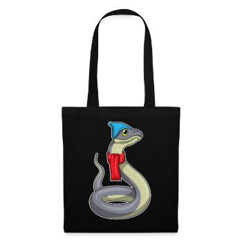 Chapeau d’hiver en forme de serpent - Sac en tissu - noir - Devant