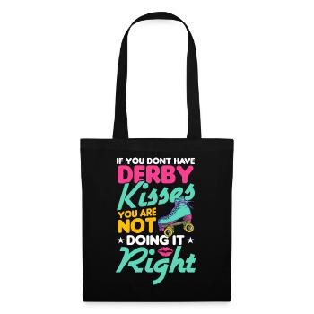 design de patins à roulettes - Sac en tissu - noir - Devant