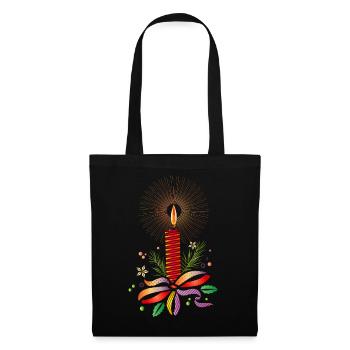 bright red christmas candle for christmas - Tote Bag - black - Front