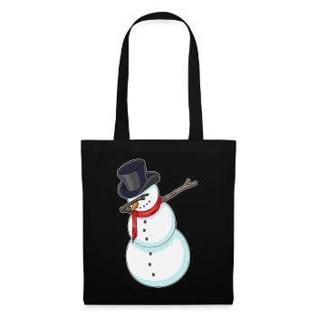 Schneemann Weihnachten Hip Hop Tanz - Stoffbeutel - Schwarz - Vorne