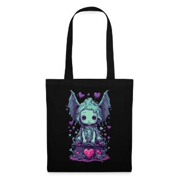 Gothic Ghoul Kawaii Love Monster Pastel Design - Stoffbeutel - Schwarz - Vorne