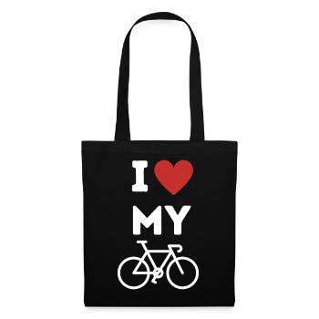 Ich liebe mein Fahrrad - Stoffbeutel - Schwarz - Vorne