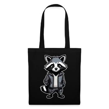 Raton laveur cool - Sac en tissu - noir - Devant