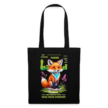Der schlaue Fuchs vom Land - Stoffbeutel - Schwarz - Vorne