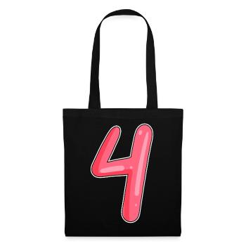 4 - Numéro à quatre chiffres - Sac en tissu - noir - Devant