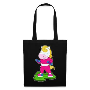 Horse Bodybuilder Dumbbells Bodybuilding - Sac en tissu - noir - Devant