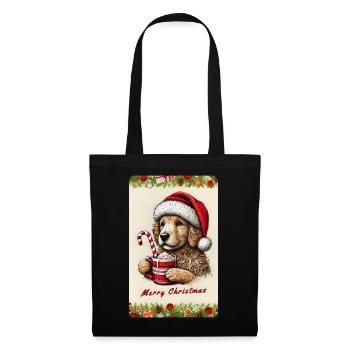 Chiot de Noël au chocolat chaud - Sac en tissu - noir - Devant