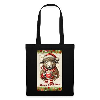 Mouton de Noël au chocolat chaud - Sac en tissu - noir - Devant