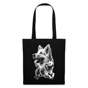 Berger Blanc Suisse Shepherd Dog as a cool portrait - Tote Bag - black - Front
